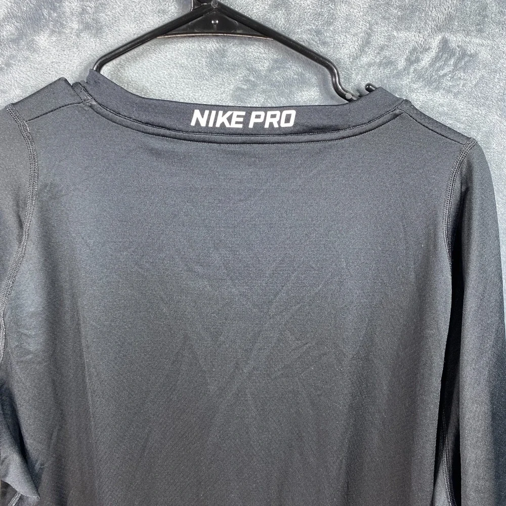 Nike Pro Shirt Mens 2XL XXL Black Geometric Short Sleeve Workout Active Gym Run